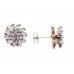 Spinner Stud Earrings 925 Sterling Silver Zircon Women Rose Gold Plated Gift C49
